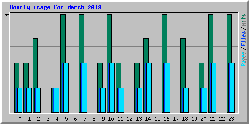 Hourly usage for March 2019
