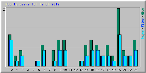 Hourly usage for March 2019