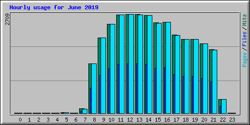 Hourly usage for June 2019