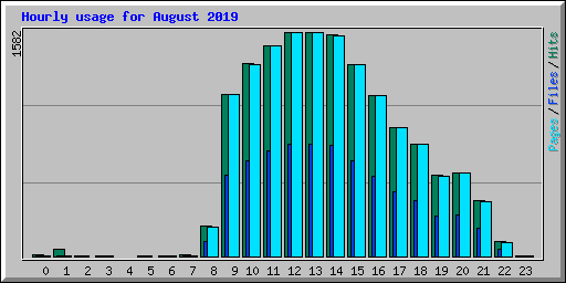 Hourly usage for August 2019