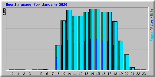 Hourly usage for January 2020
