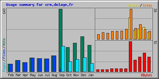 Usage summary for crm.delaye.fr