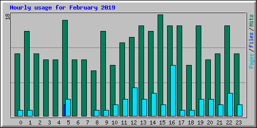 Hourly usage for February 2019