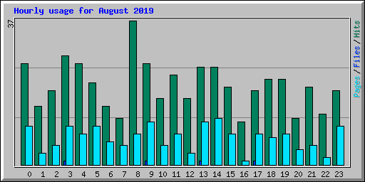Hourly usage for August 2019