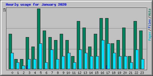 Hourly usage for January 2020