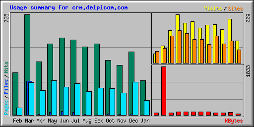 Usage summary for crm.delpicom.com