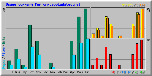 Usage summary for crm.evoludates.net