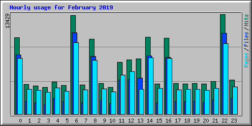 Hourly usage for February 2019