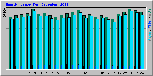 Hourly usage for December 2019