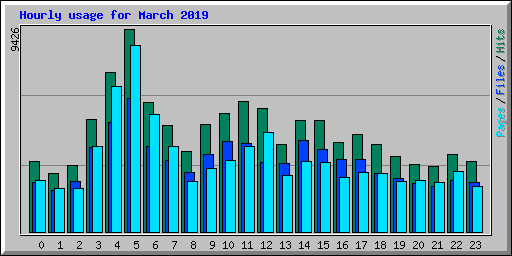 Hourly usage for March 2019