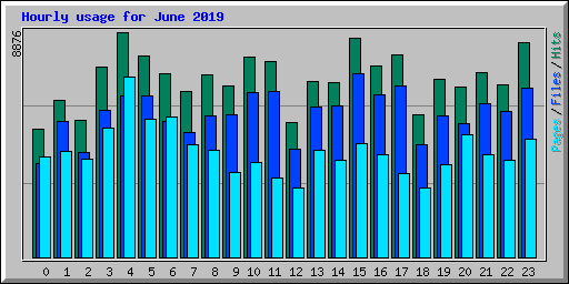Hourly usage for June 2019