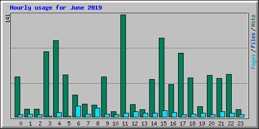 Hourly usage for June 2019