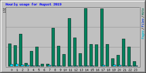 Hourly usage for August 2019