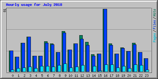 Hourly usage for July 2018