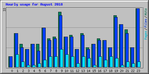 Hourly usage for August 2018