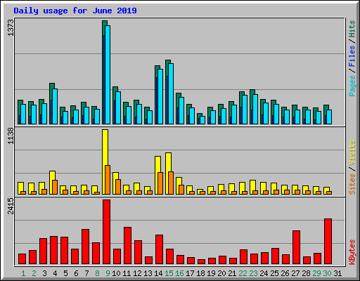 Daily usage for June 2019