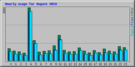 Hourly usage for August 2019