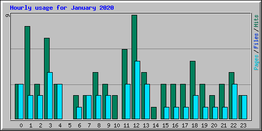 Hourly usage for January 2020