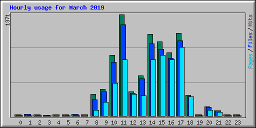 Hourly usage for March 2019