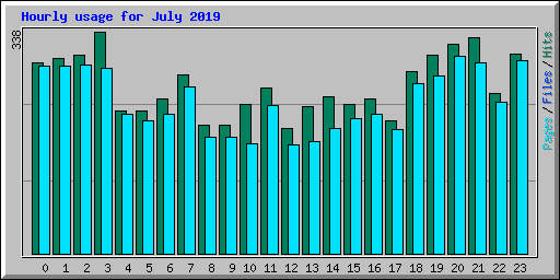 Hourly usage for July 2019