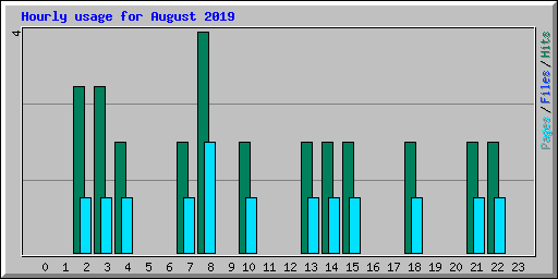 Hourly usage for August 2019