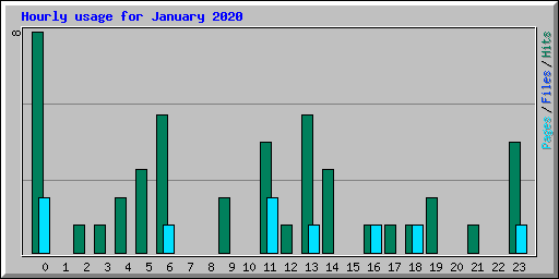 Hourly usage for January 2020