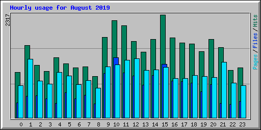 Hourly usage for August 2019