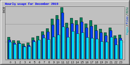 Hourly usage for December 2019