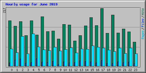 Hourly usage for June 2019