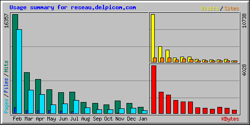 Usage summary for reseau.delpicom.com