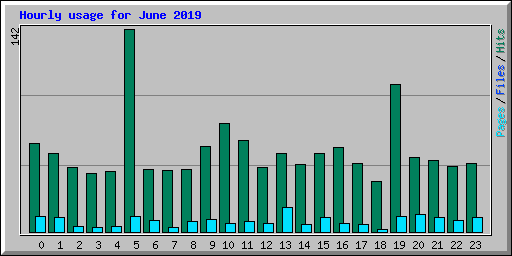 Hourly usage for June 2019