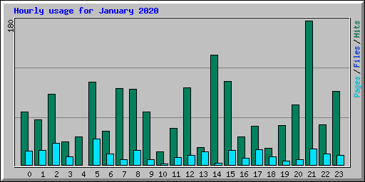 Hourly usage for January 2020