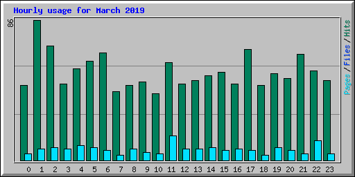 Hourly usage for March 2019