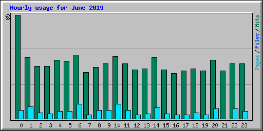 Hourly usage for June 2019