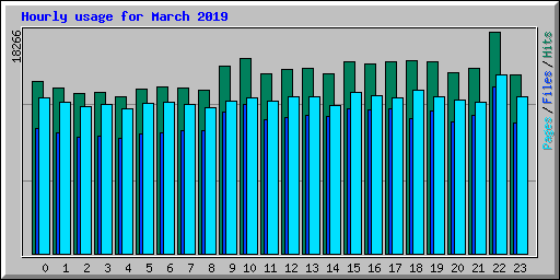 Hourly usage for March 2019