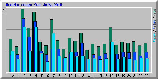 Hourly usage for July 2018