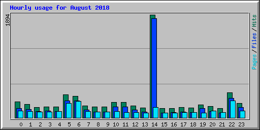 Hourly usage for August 2018